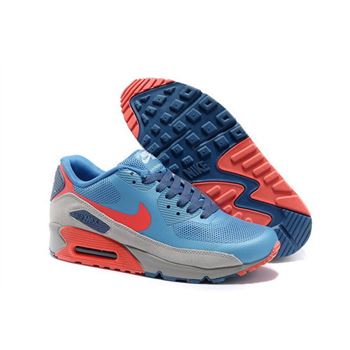 Nike Air Max 90 Hyperfuse Men Gray Blue Running Shoes Low Cost